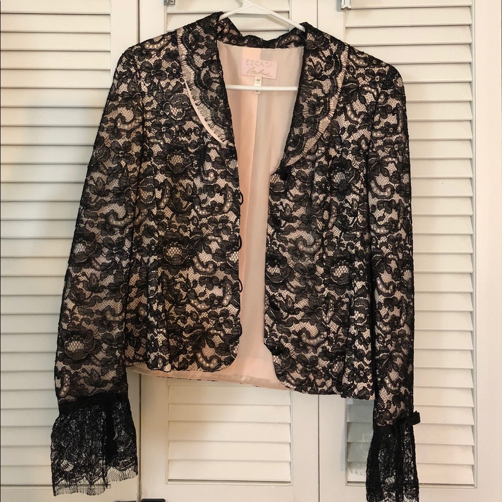 Escada Couture Alencon Lace  Jacket Blazer - Picture 4 of 8
